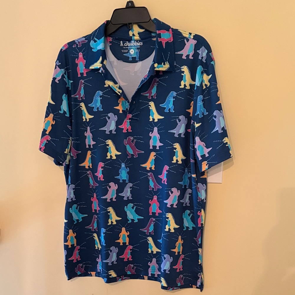 Chubbies Men's Multicolor Dinosaur Polo